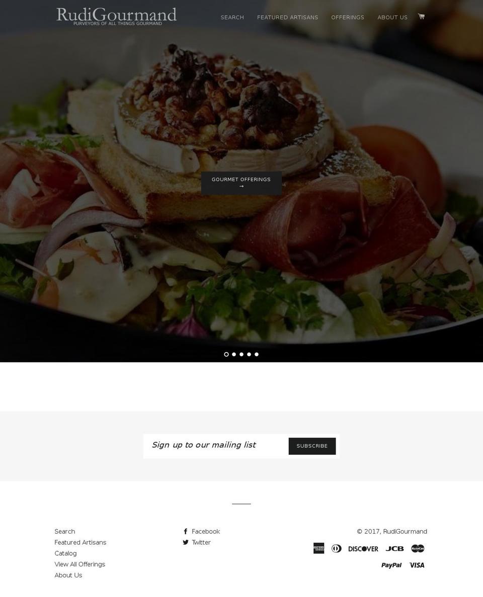 rudigourmand.com shopify website screenshot