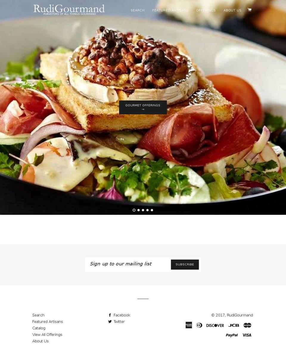 rudigourmand.net shopify website screenshot