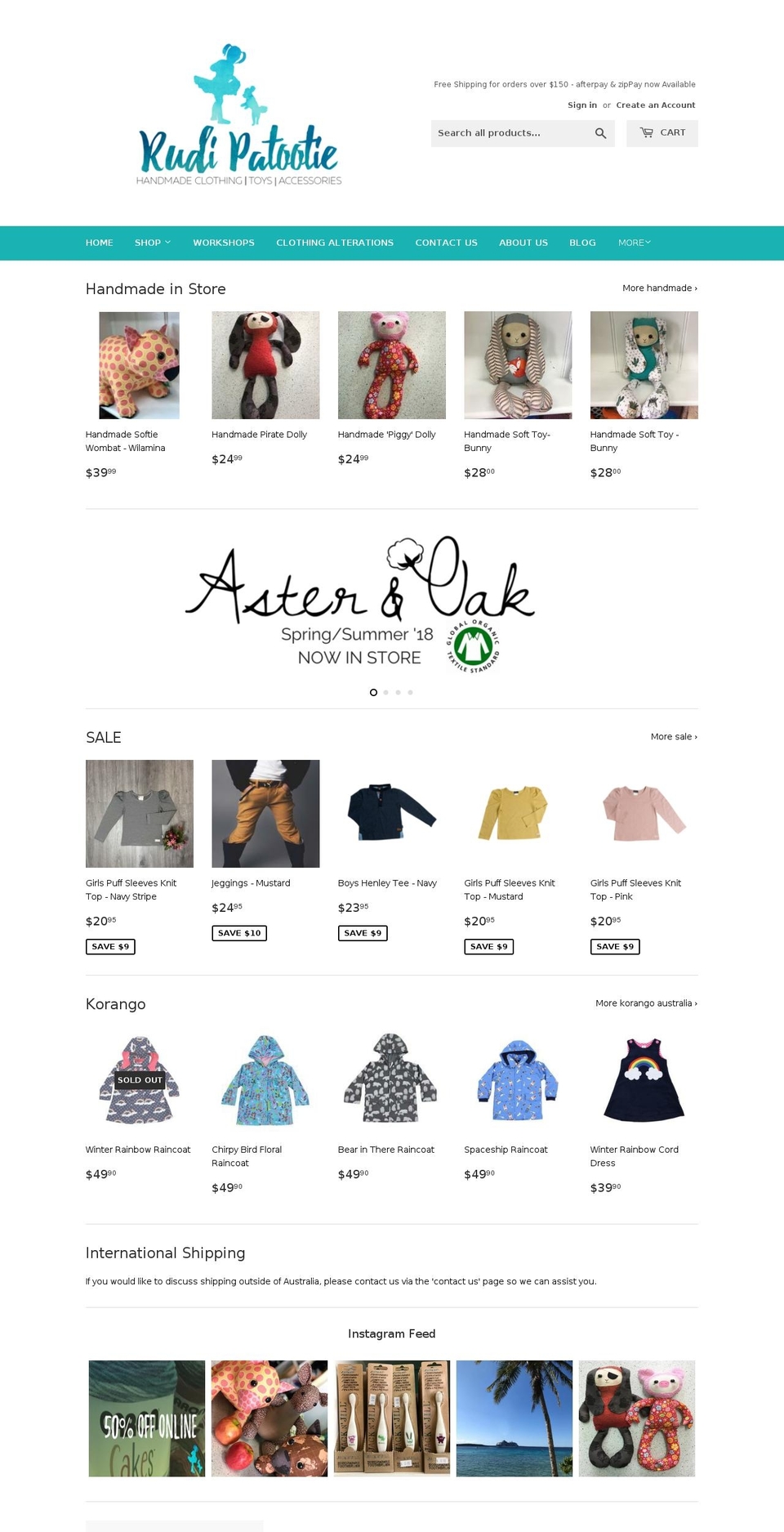 rudipatootie.com.au shopify website screenshot