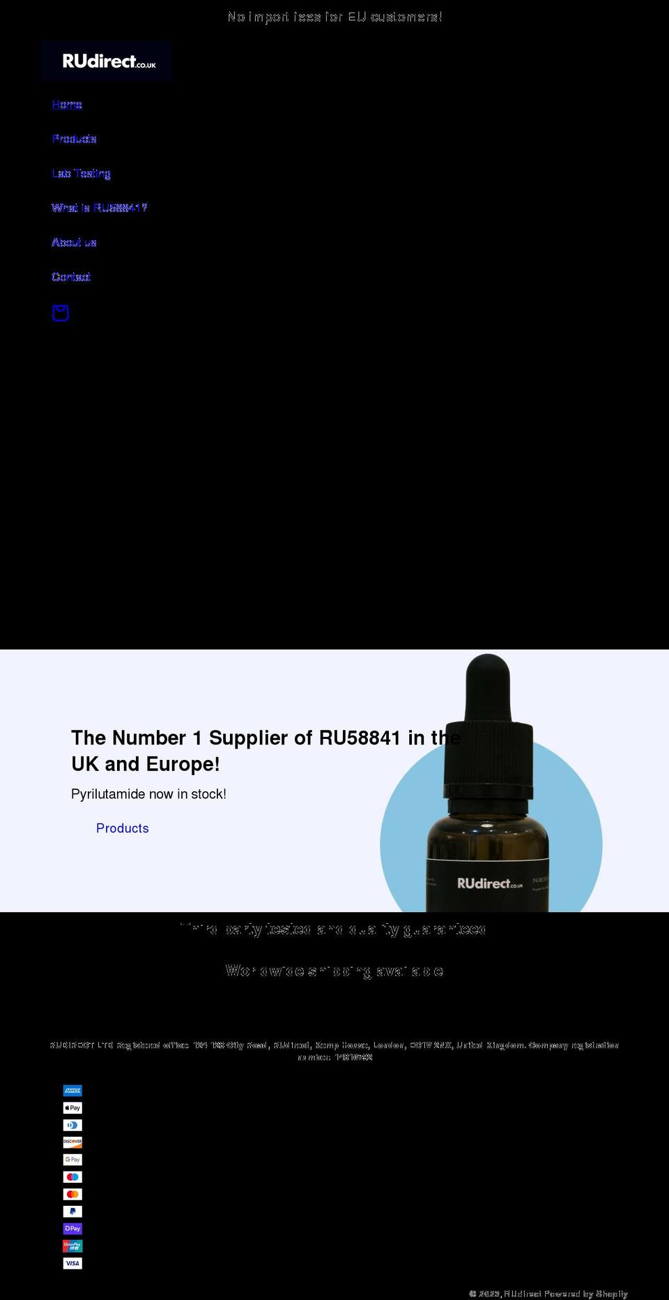 rudirect.co.uk shopify website screenshot