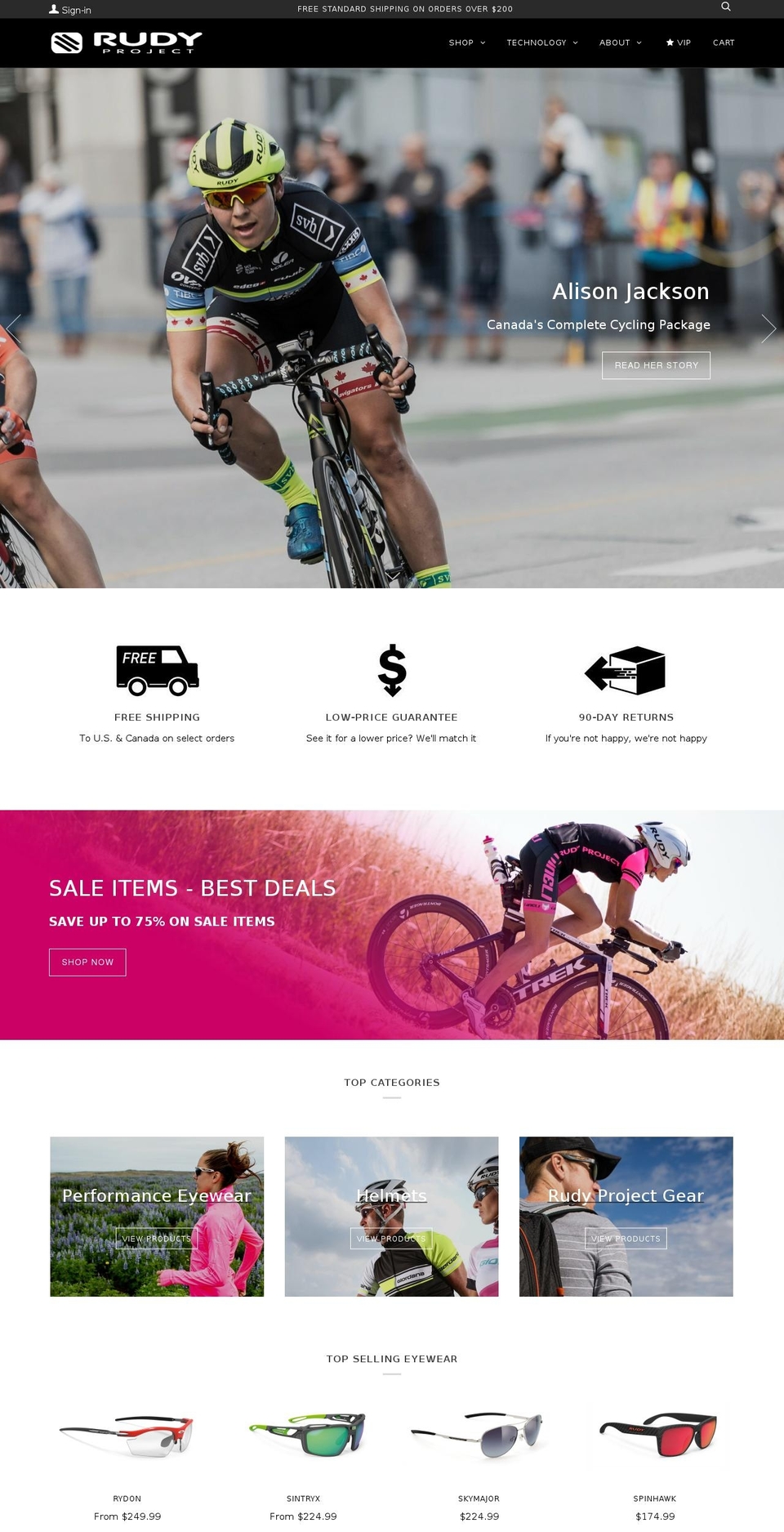 Live - RudyNA Shopify theme site example rudyprojectna.com