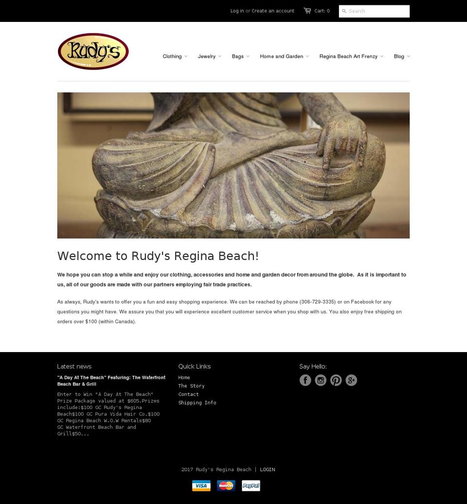 rudysreginabeach.com shopify website screenshot