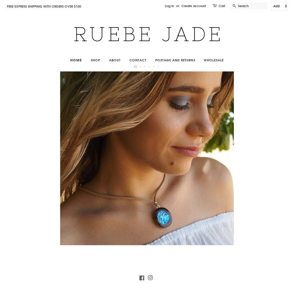 ruebejade.com — Shopify storefront screenshot