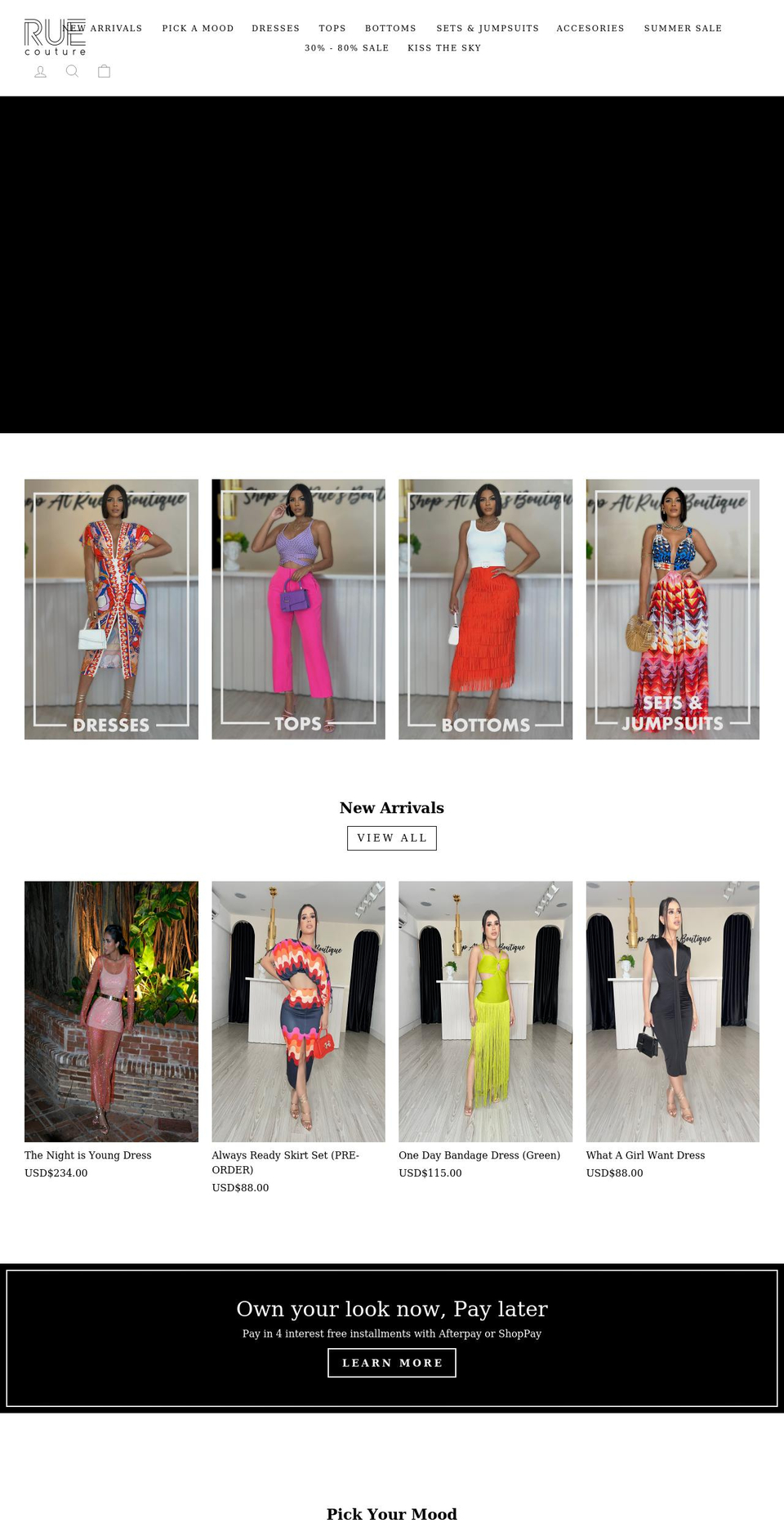 ruecouturestore.com shopify website screenshot