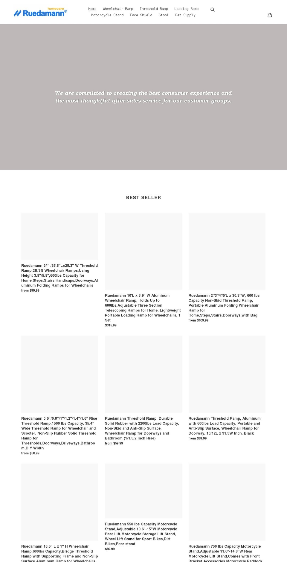 ruedamannramp.com shopify website screenshot