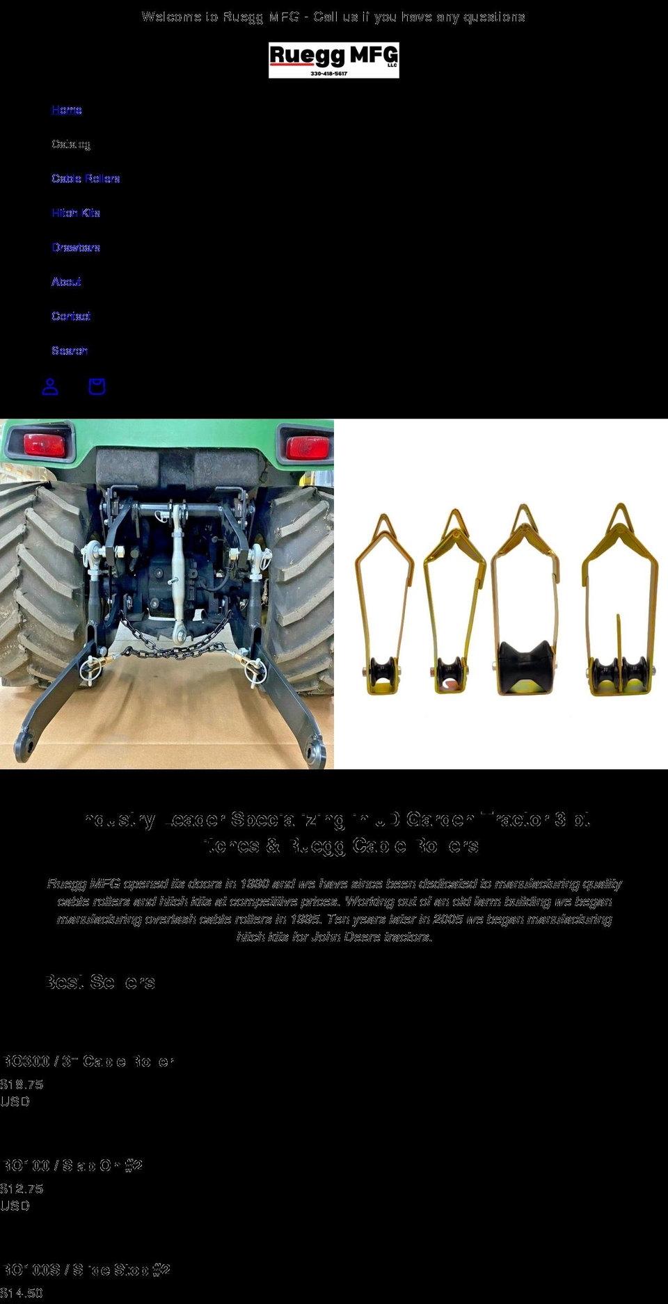 rueggmfg.com shopify website screenshot