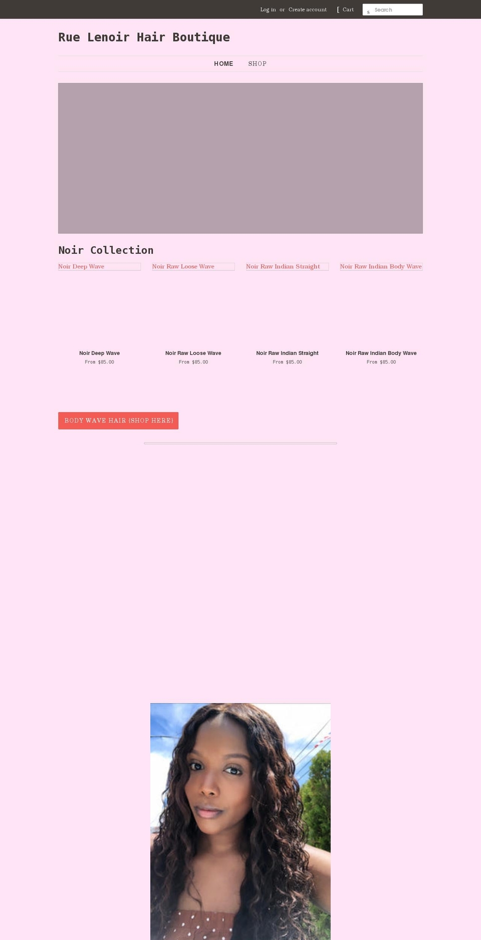 ruelenoir.com shopify website screenshot