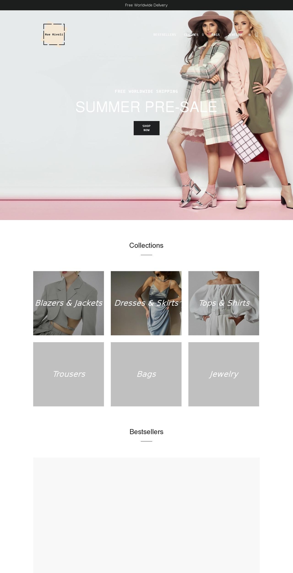 ruerivoli.com shopify website screenshot