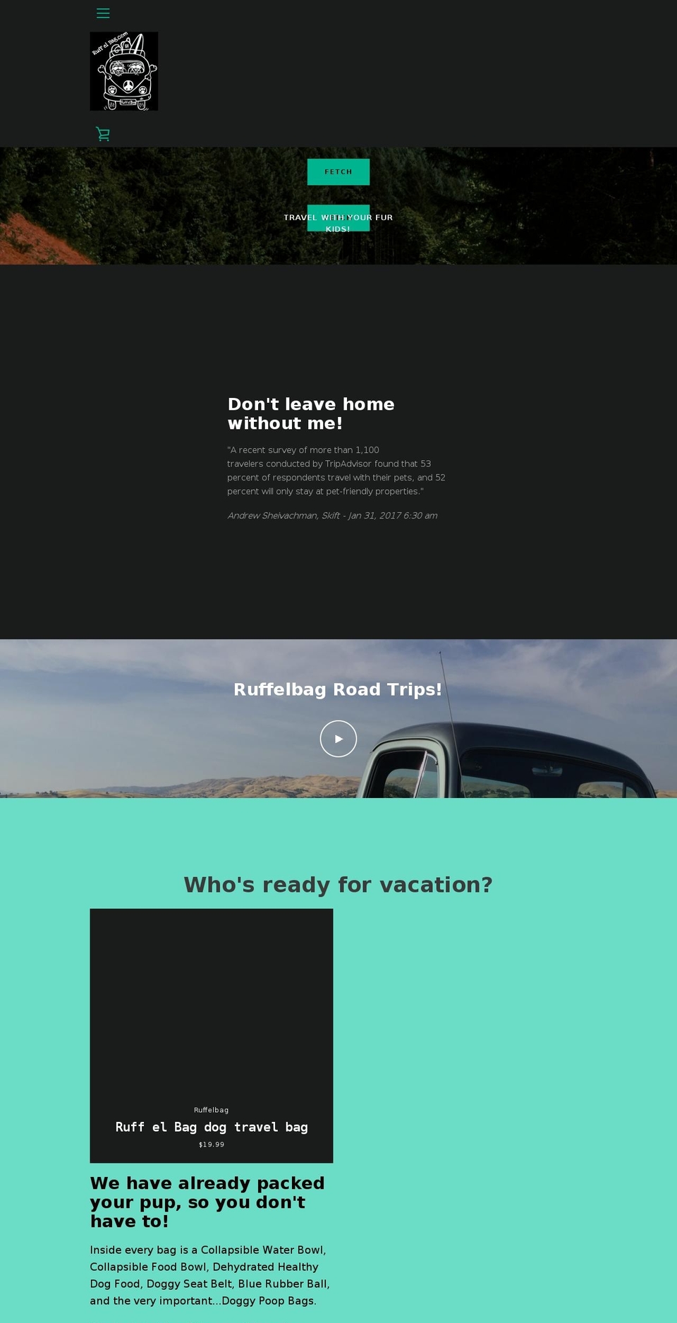 ruffelbag.com — Shopify storefront screenshot