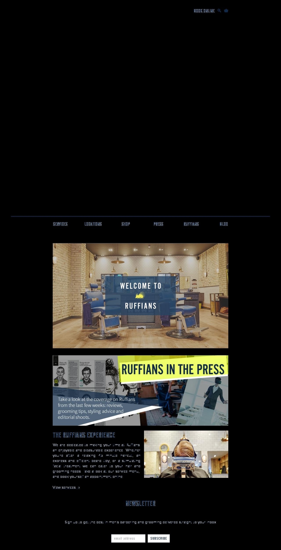 Beyond Shopify theme site example ruffians.co.uk