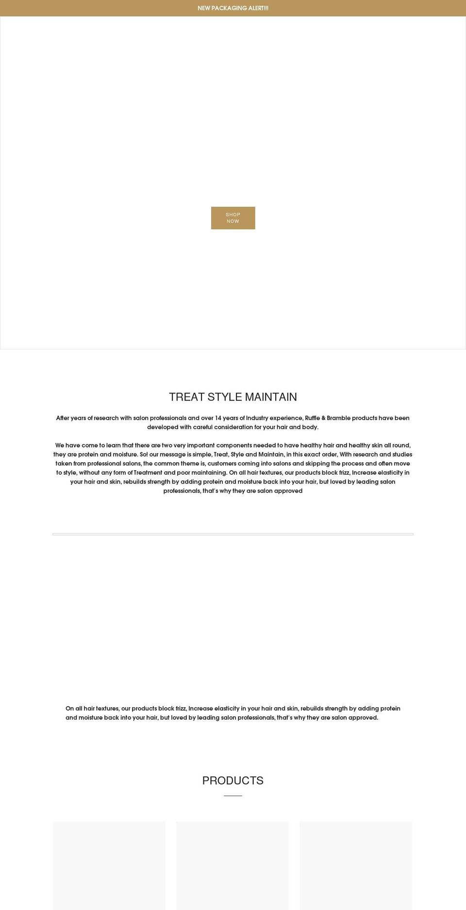 ruffleandbramble.com shopify website screenshot