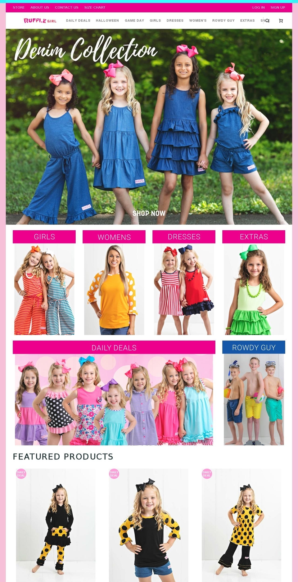rufflegirl.com — Shopify storefront screenshot