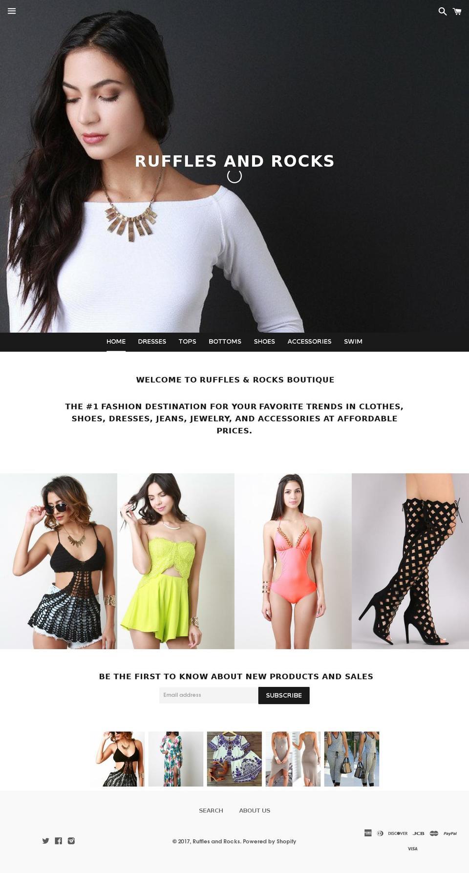 rufflesandrocks.com shopify website screenshot
