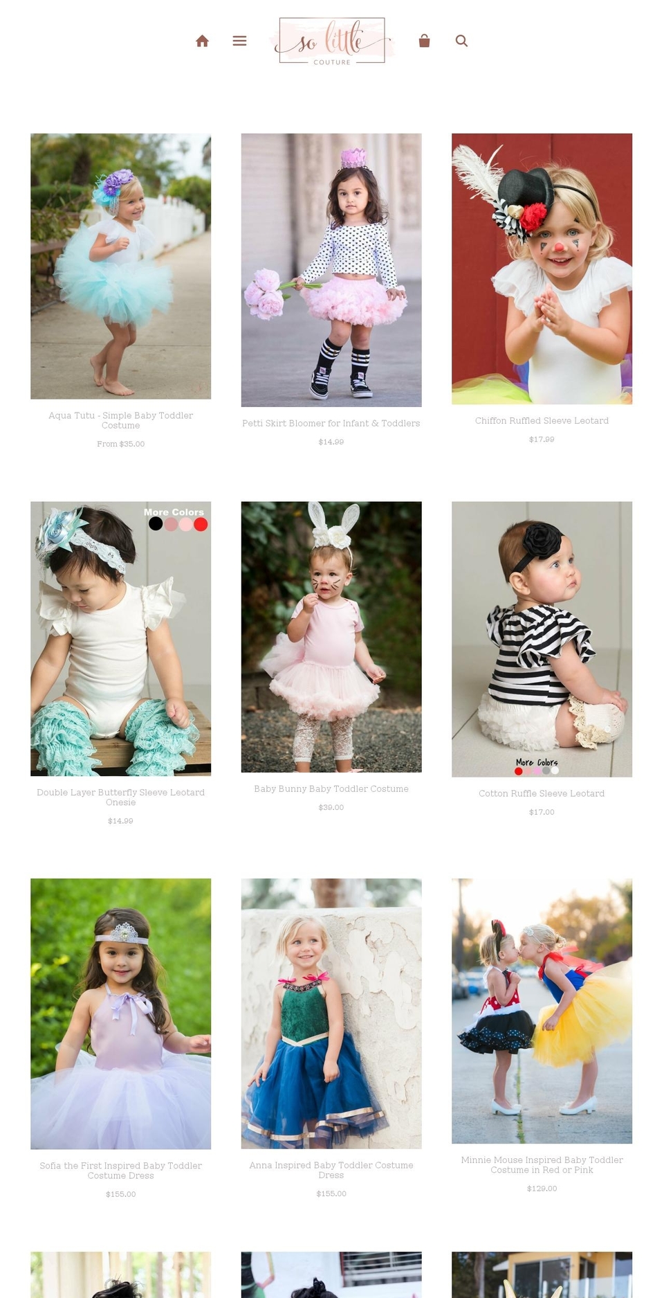 rufflesandtutus.com — Shopify storefront screenshot