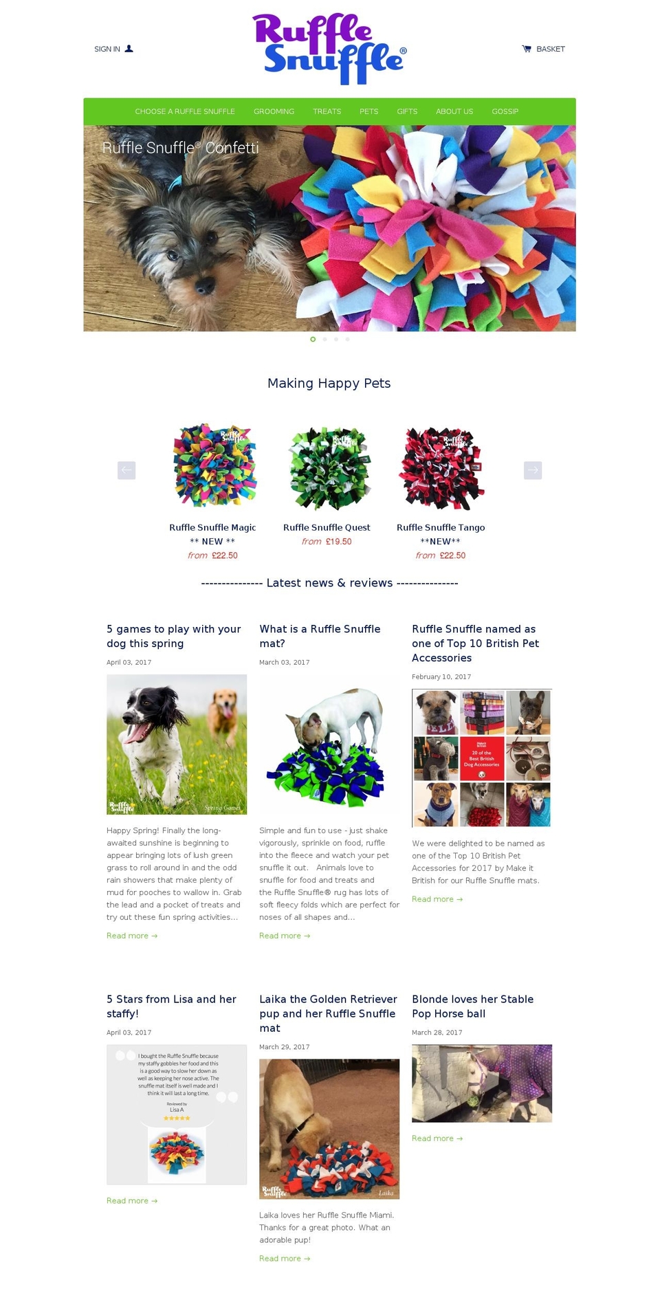 rufflesnufflemats.com shopify website screenshot