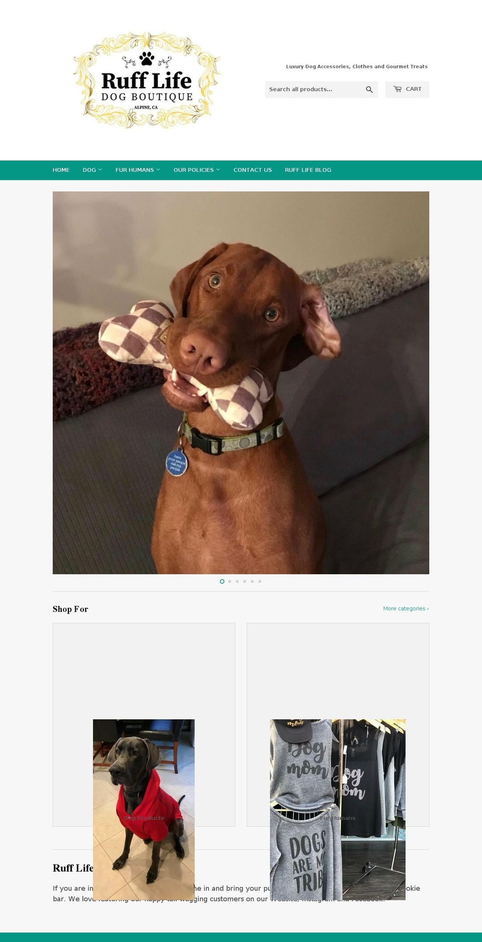 rufflifedogboutique.com — Shopify storefront screenshot