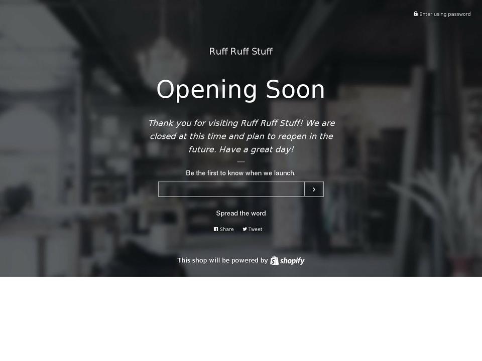 ruffruffstuff.com — Shopify storefront screenshot