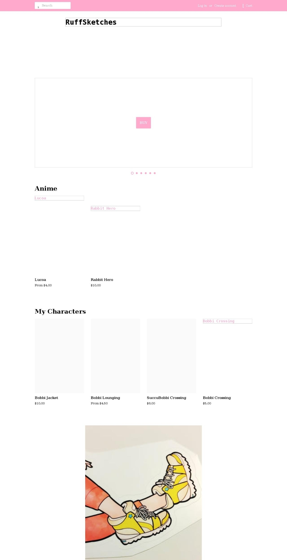 ruffsketches.shop shopify website screenshot