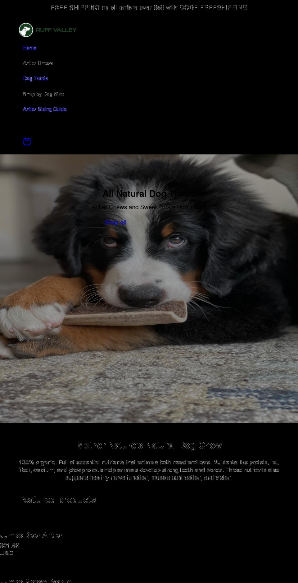 ruffvalley.com shopify website screenshot