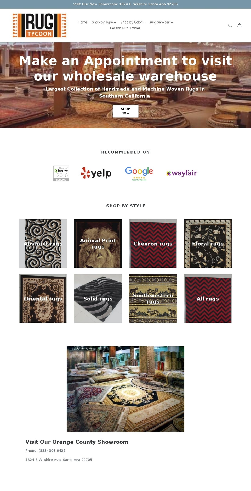 rug-tycoon.com shopify website screenshot
