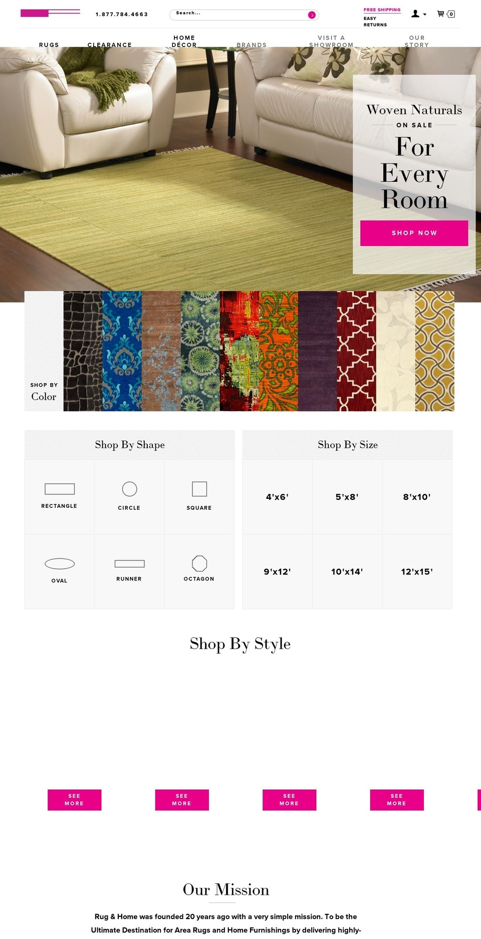 rugandhome.biz shopify website screenshot