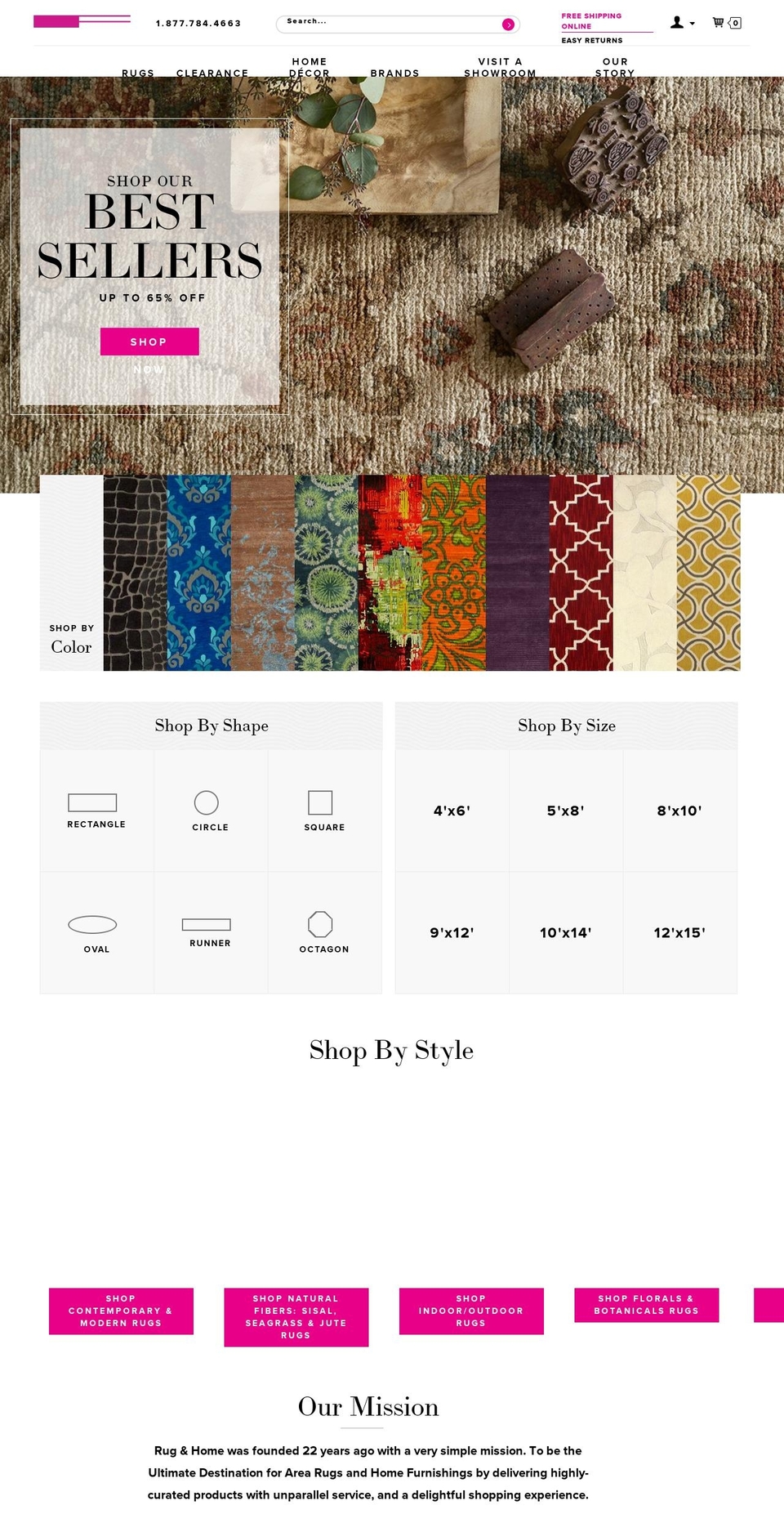 rugandhome.org shopify website screenshot