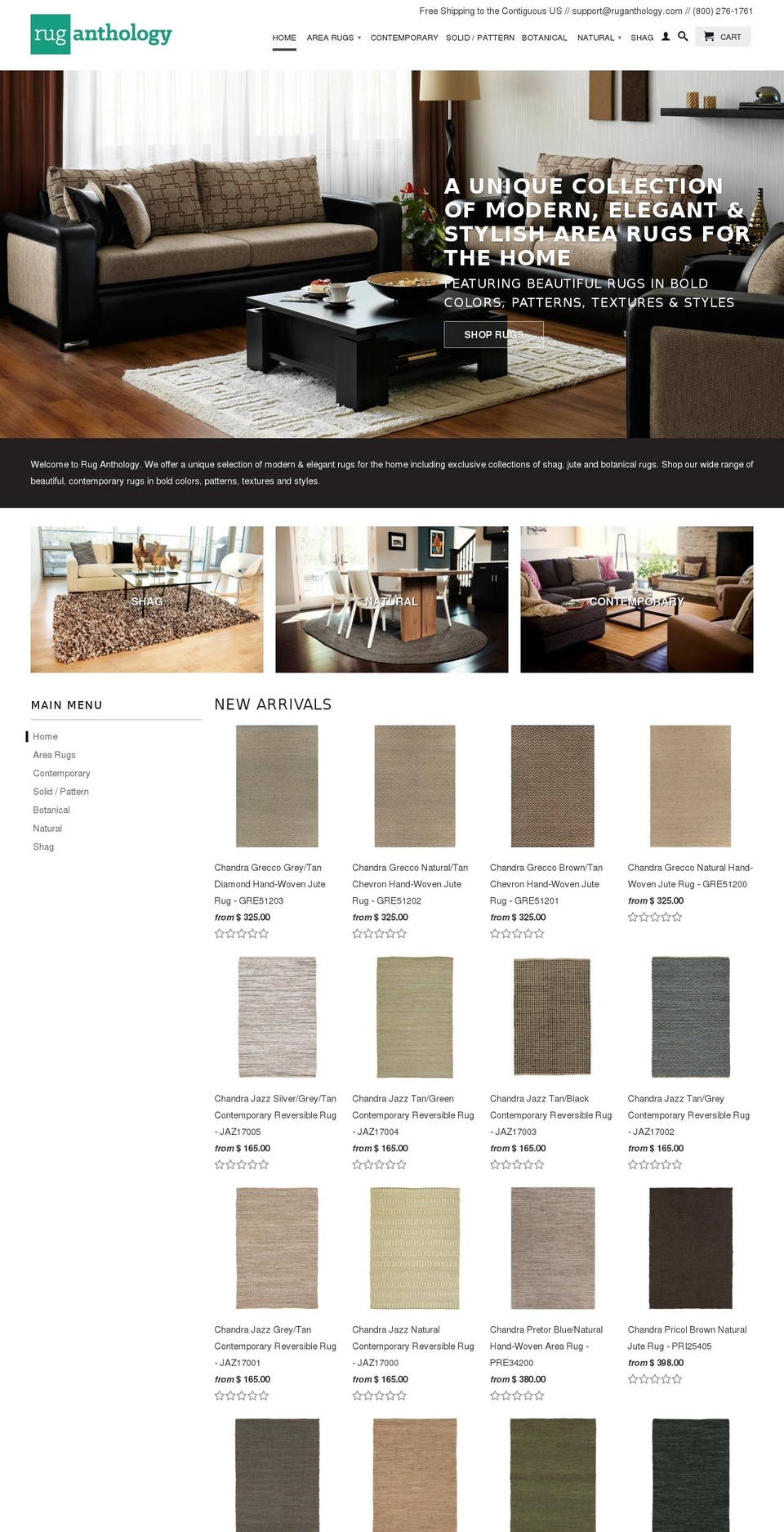 ruganthology.com shopify website screenshot