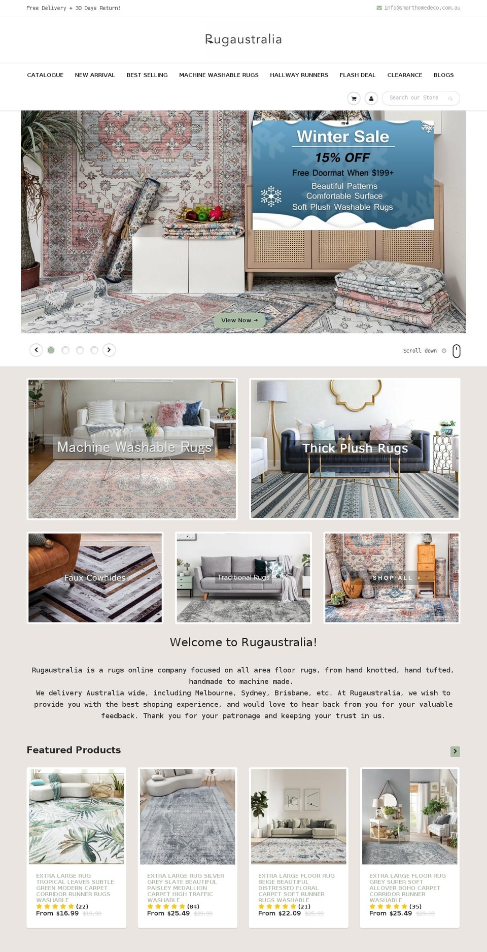 rugaustralia.com.au shopify website screenshot