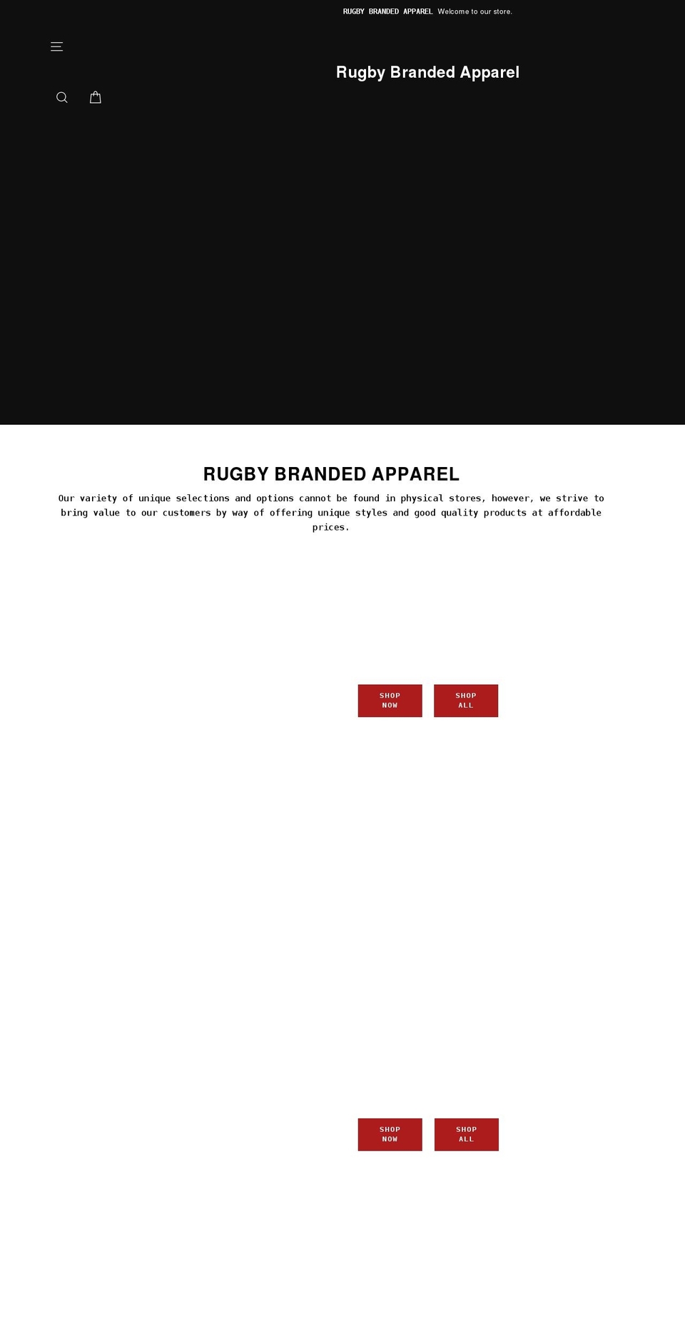 rugbybrand.com shopify website screenshot