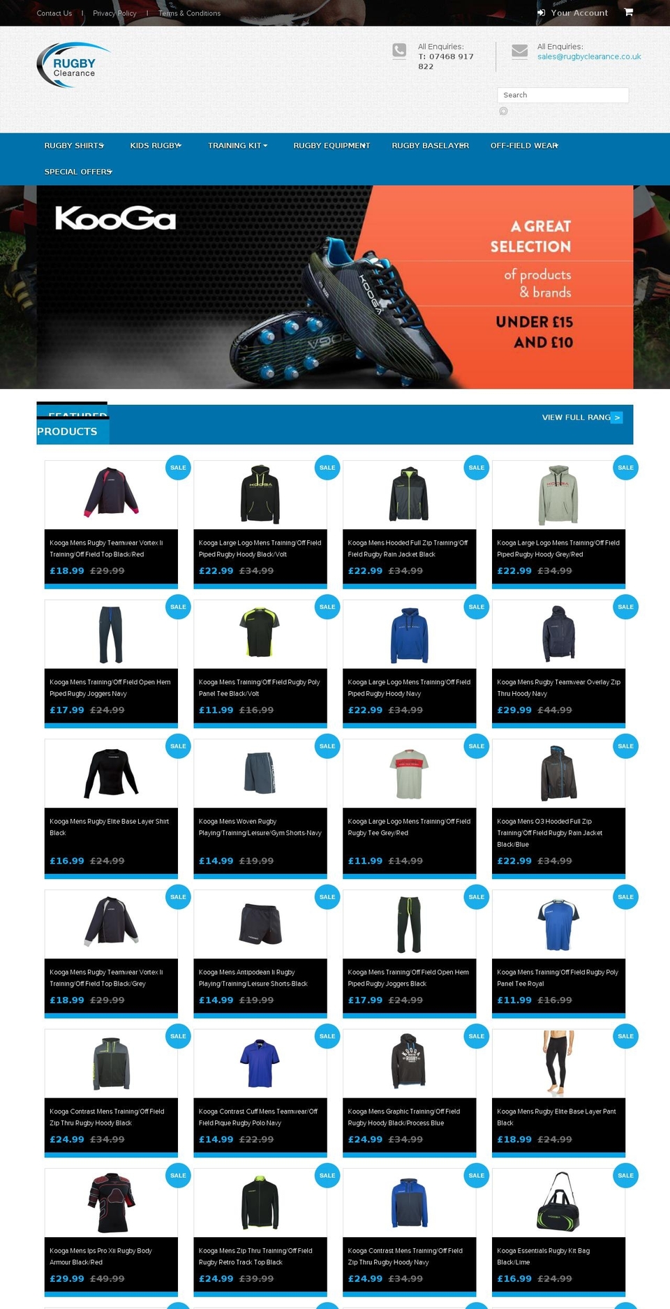 rugbyclearance.com — Shopify storefront screenshot