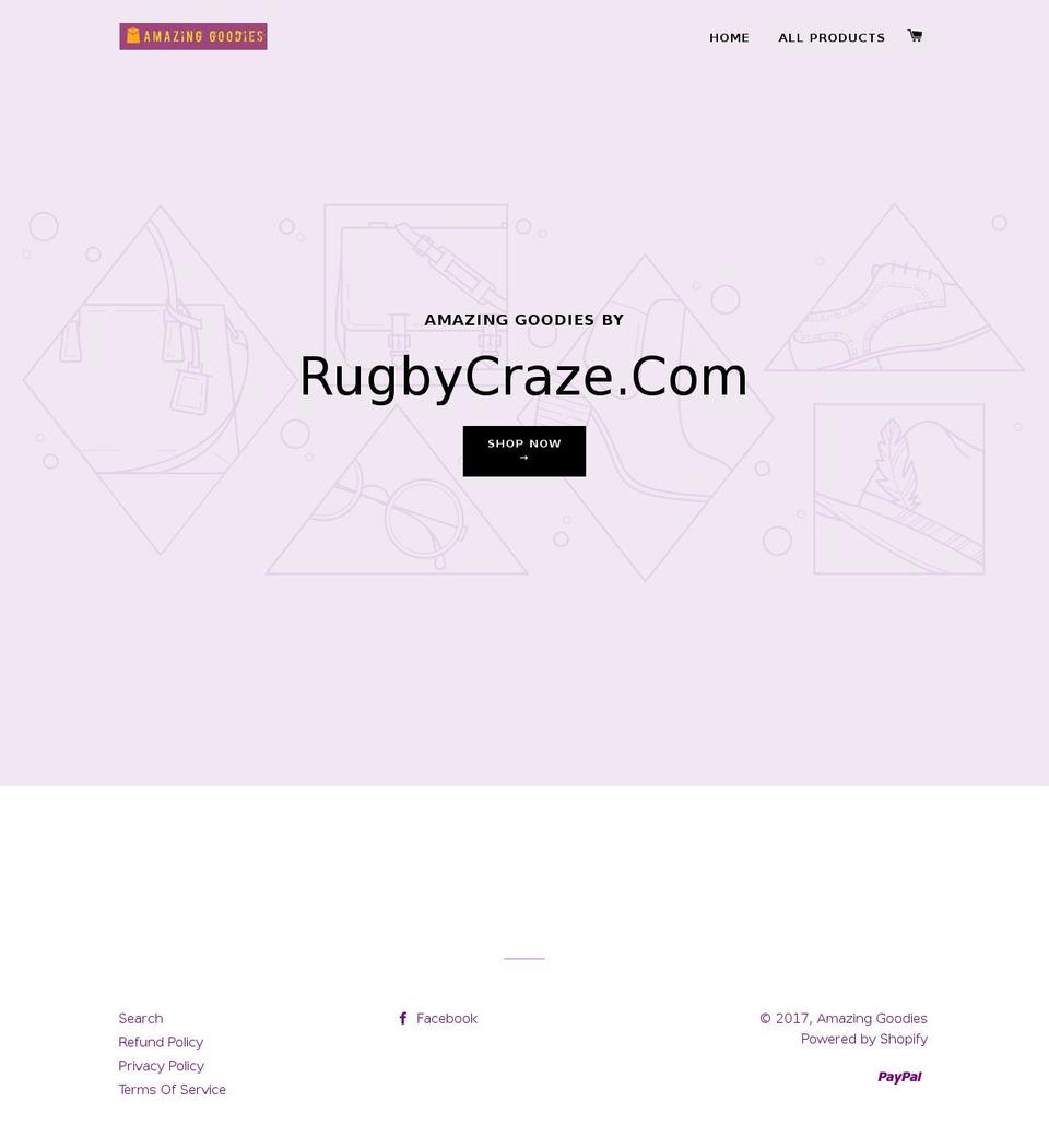 rugbycraze.com shopify website screenshot