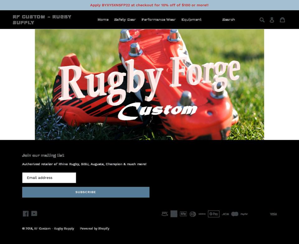 rugbyforge.com — Shopify storefront screenshot
