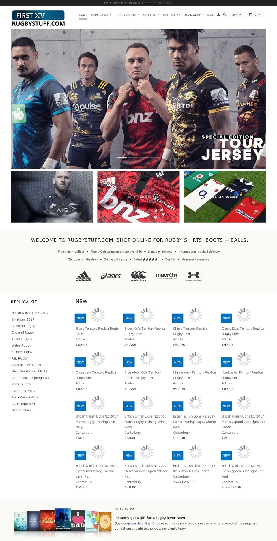 rugbystuff.com shopify website screenshot