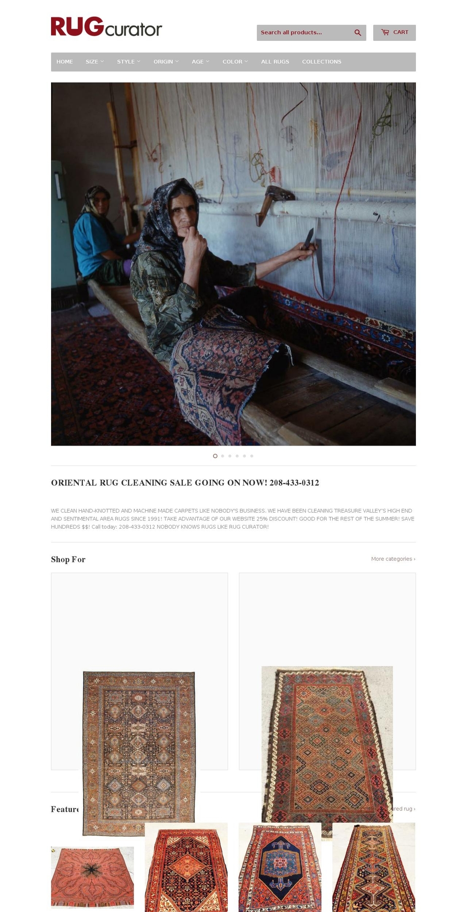 rugclassifieds.com — Shopify storefront screenshot
