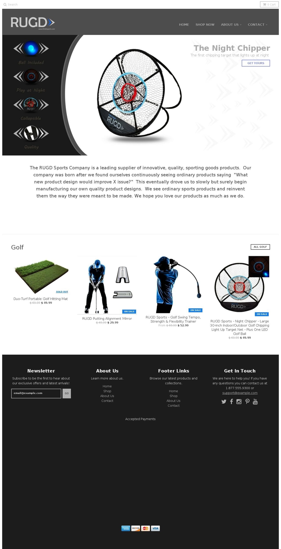 rugdsports.com shopify website screenshot