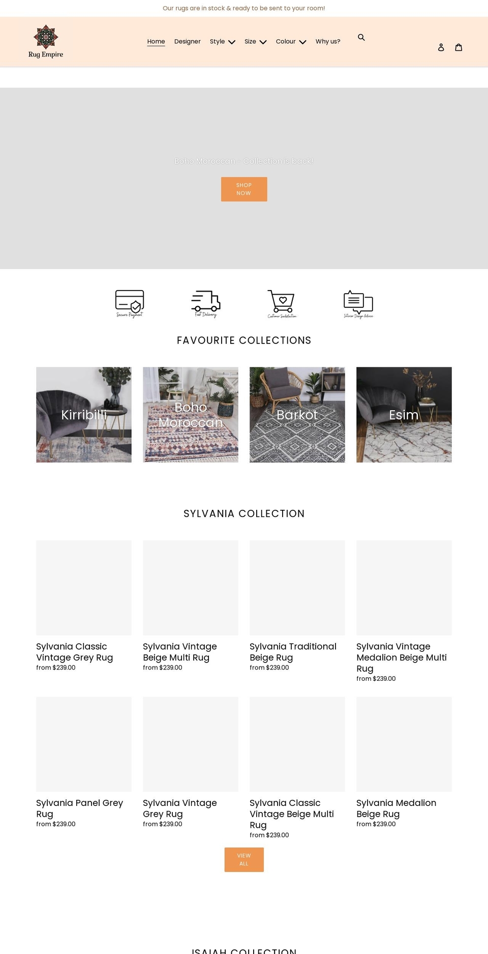 rugempire.com.au shopify website screenshot