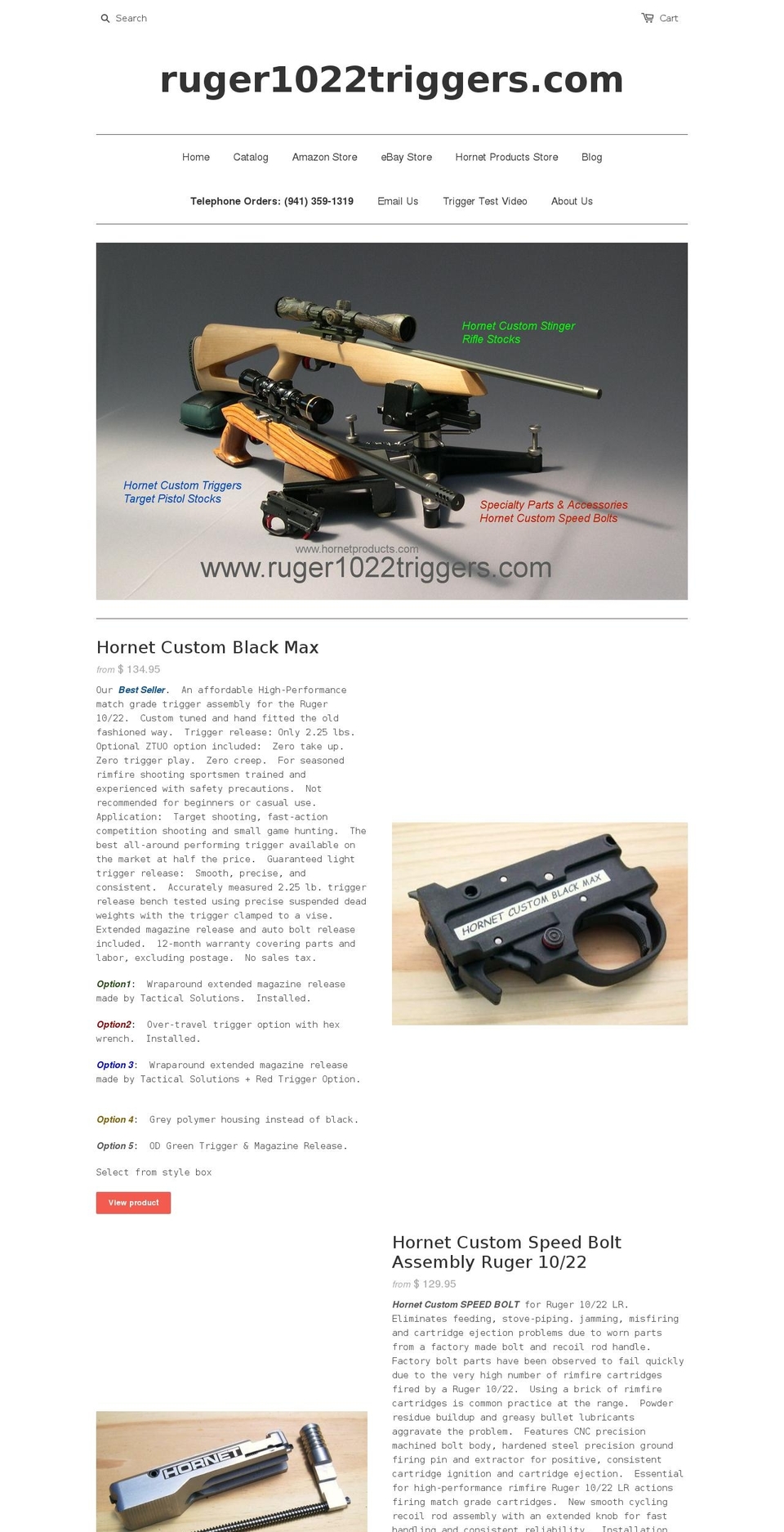 ruger1022triggers.com shopify website screenshot