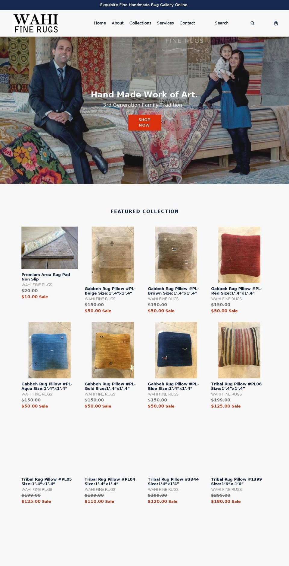 ruggalleryonline.com — Shopify storefront screenshot