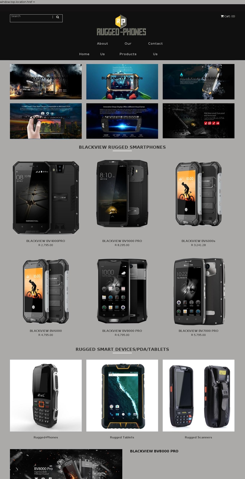 rugged-phones.co.za shopify website screenshot