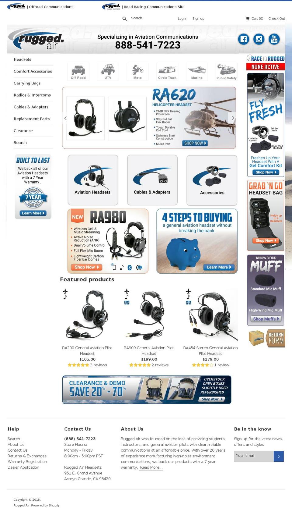 LIVE - AUG Shopify theme site example ruggedairheadsets.com