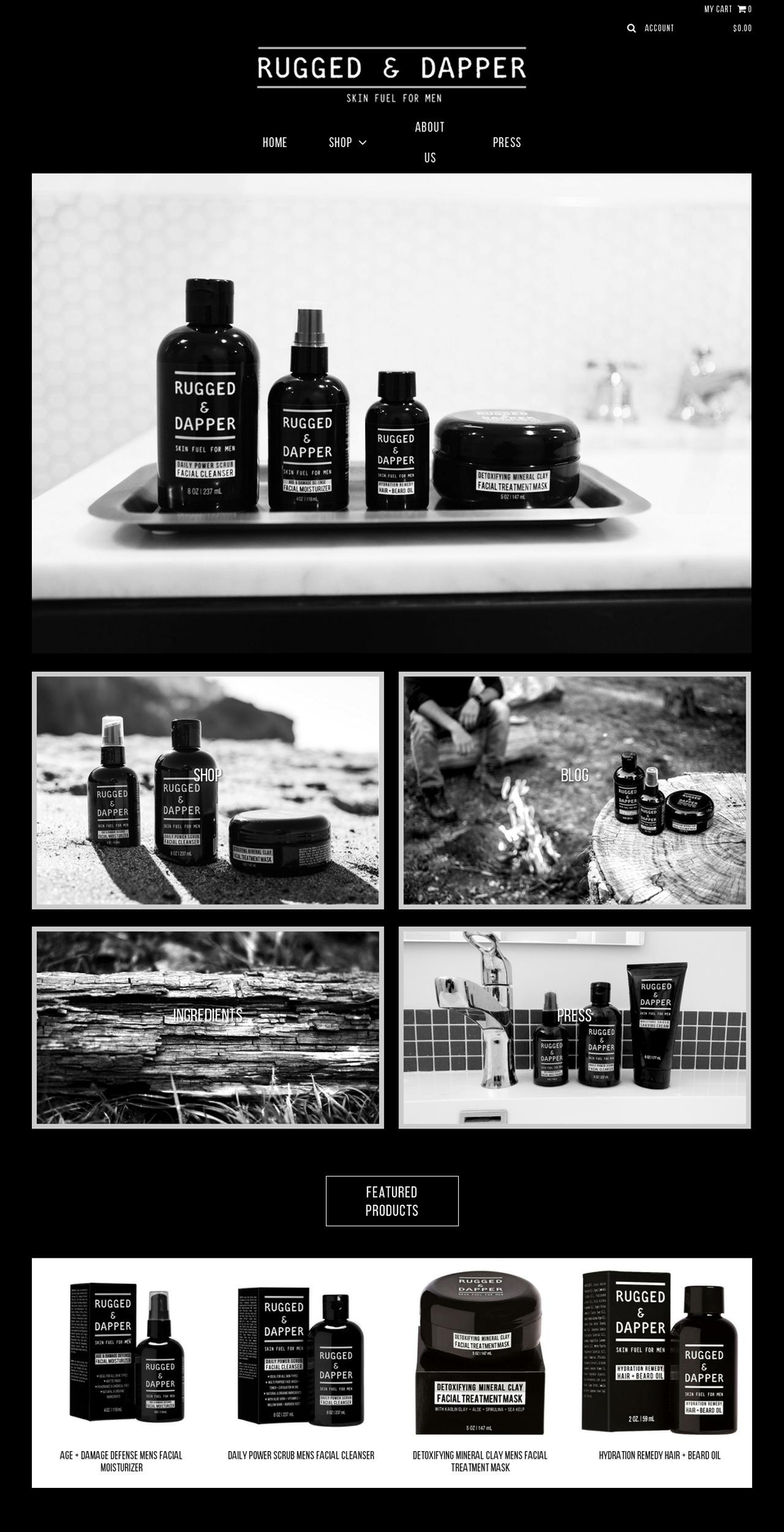 ruggedanddapper.com shopify website screenshot