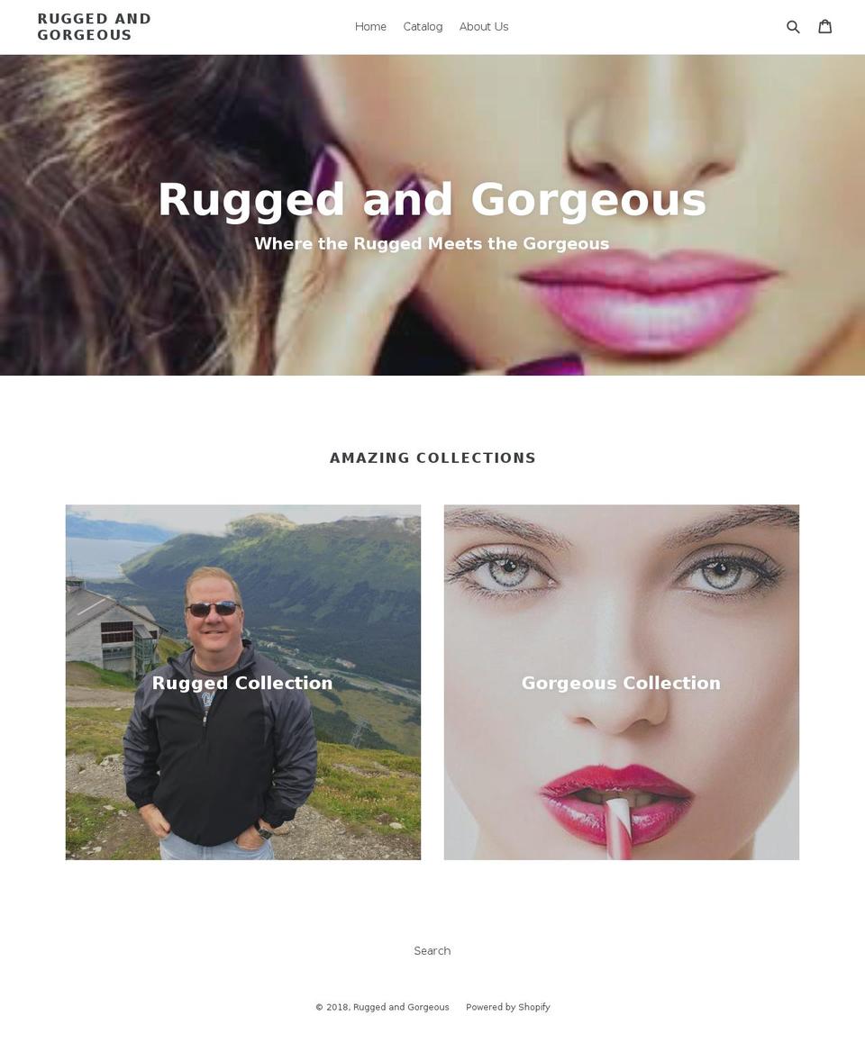 ruggedandgorgeous.com — Shopify storefront screenshot