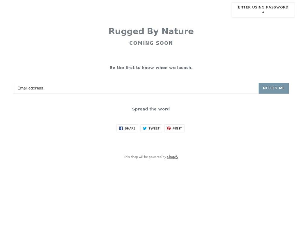 ruggedbynature.co shopify website screenshot