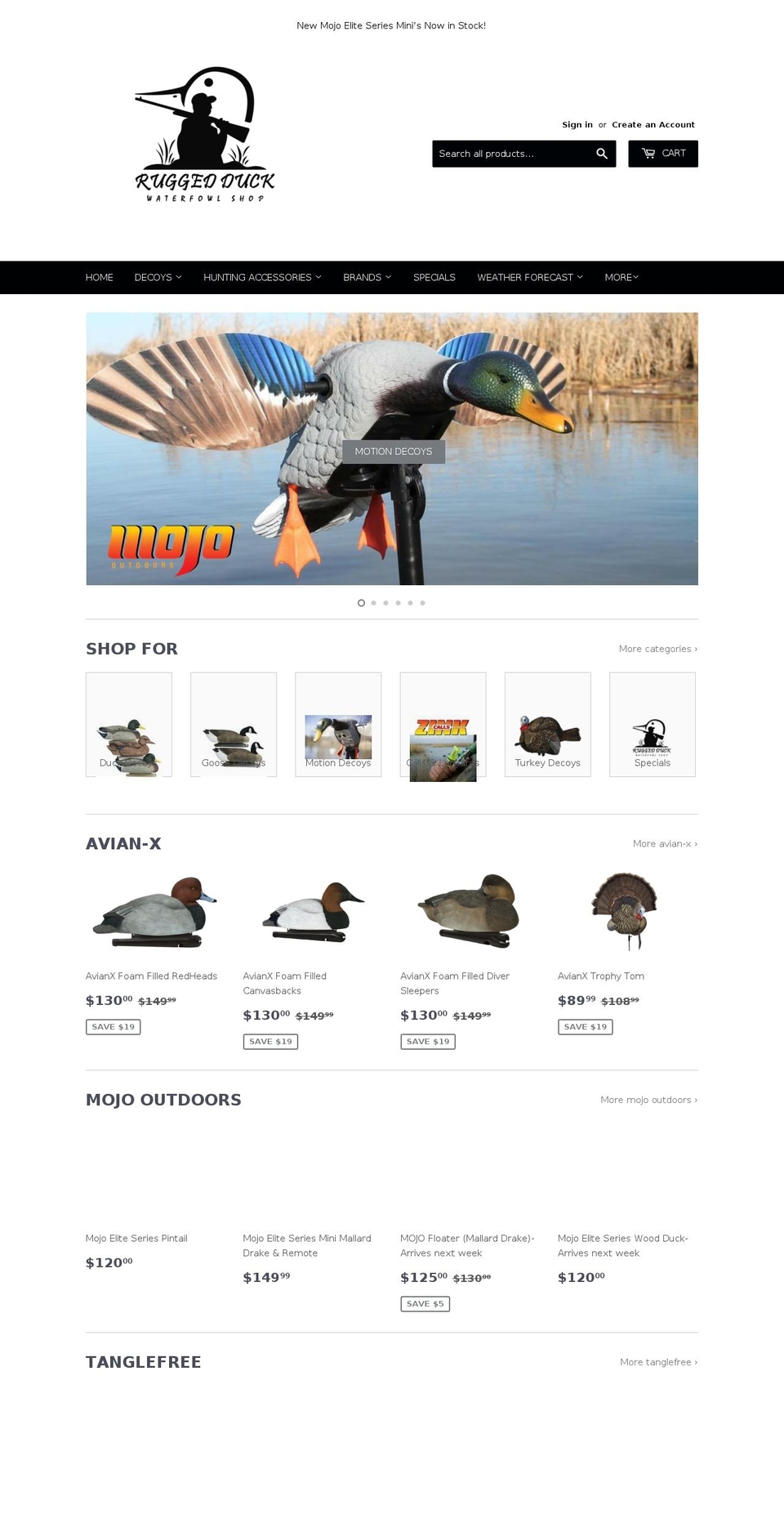 ruggedduck.com — Shopify storefront screenshot