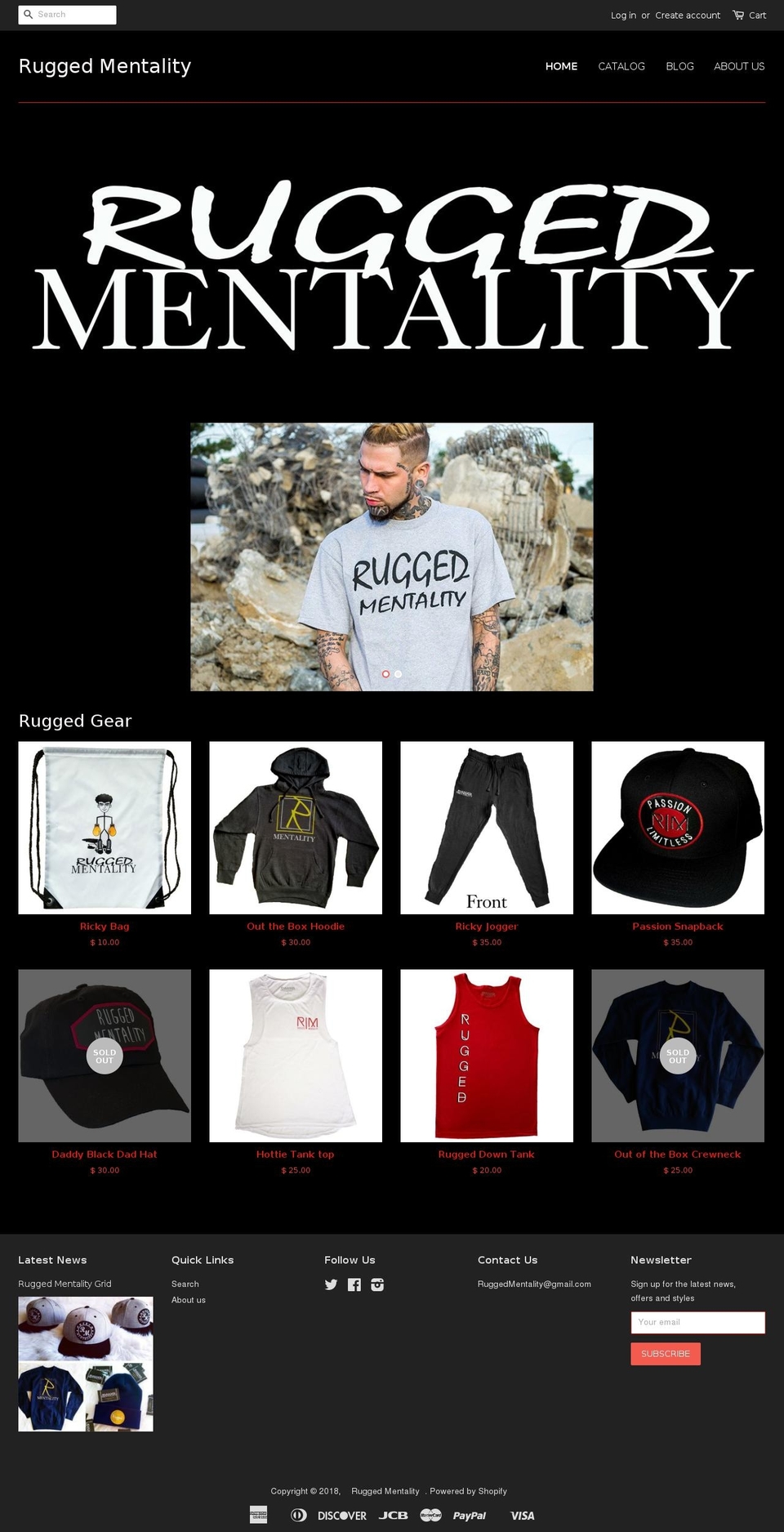 ruggedmentality.com shopify website screenshot