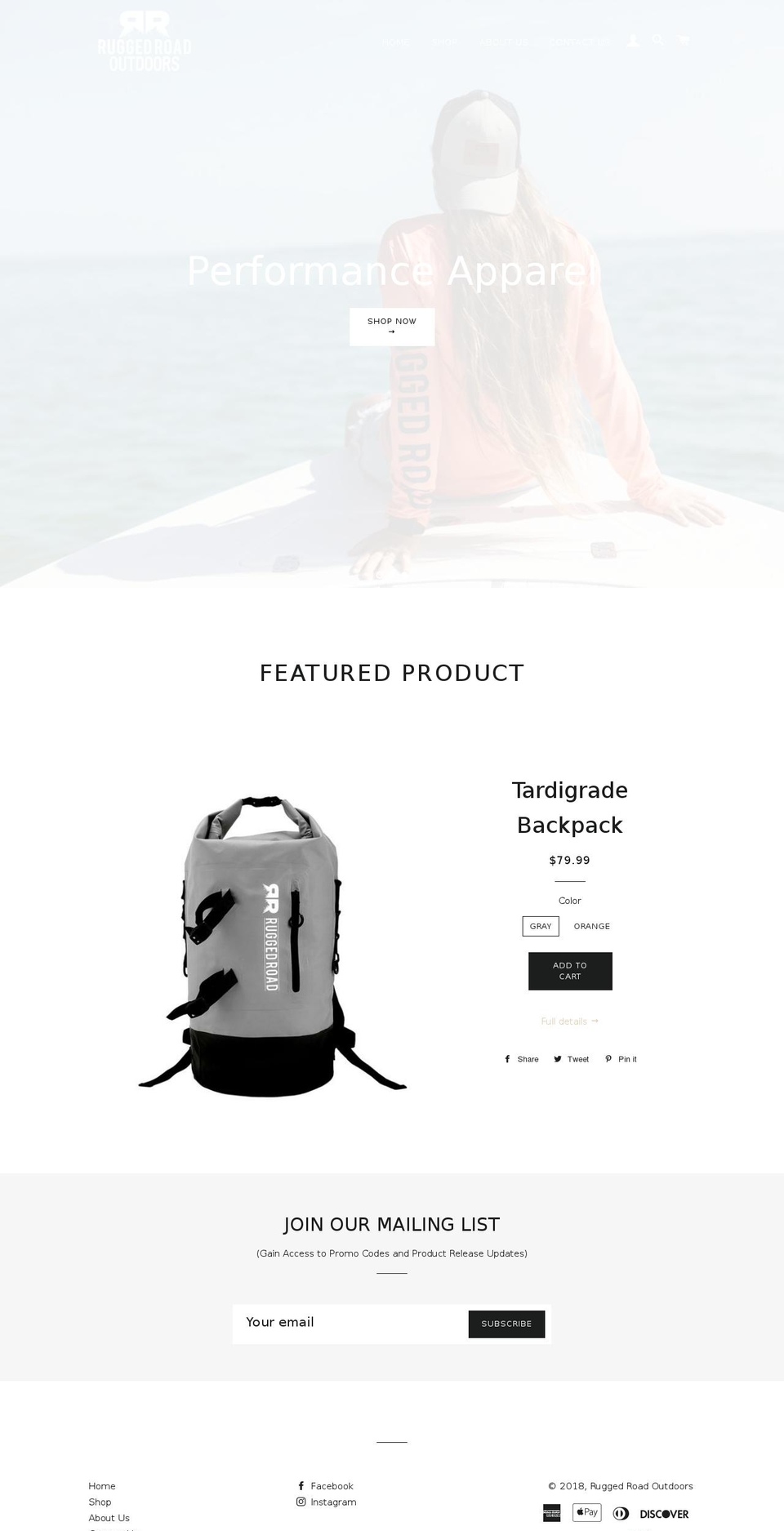 ruggedroadoutdoors.com shopify website screenshot