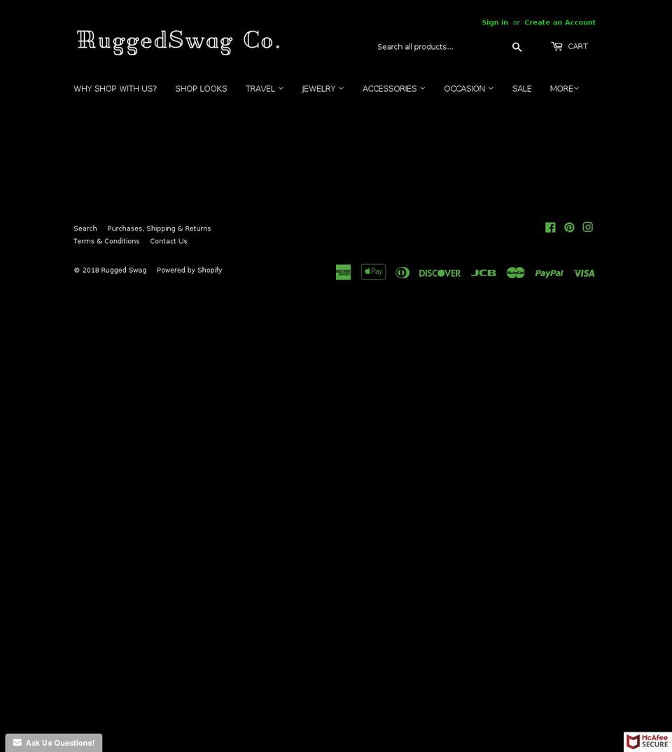 ruggedswagco.com shopify website screenshot