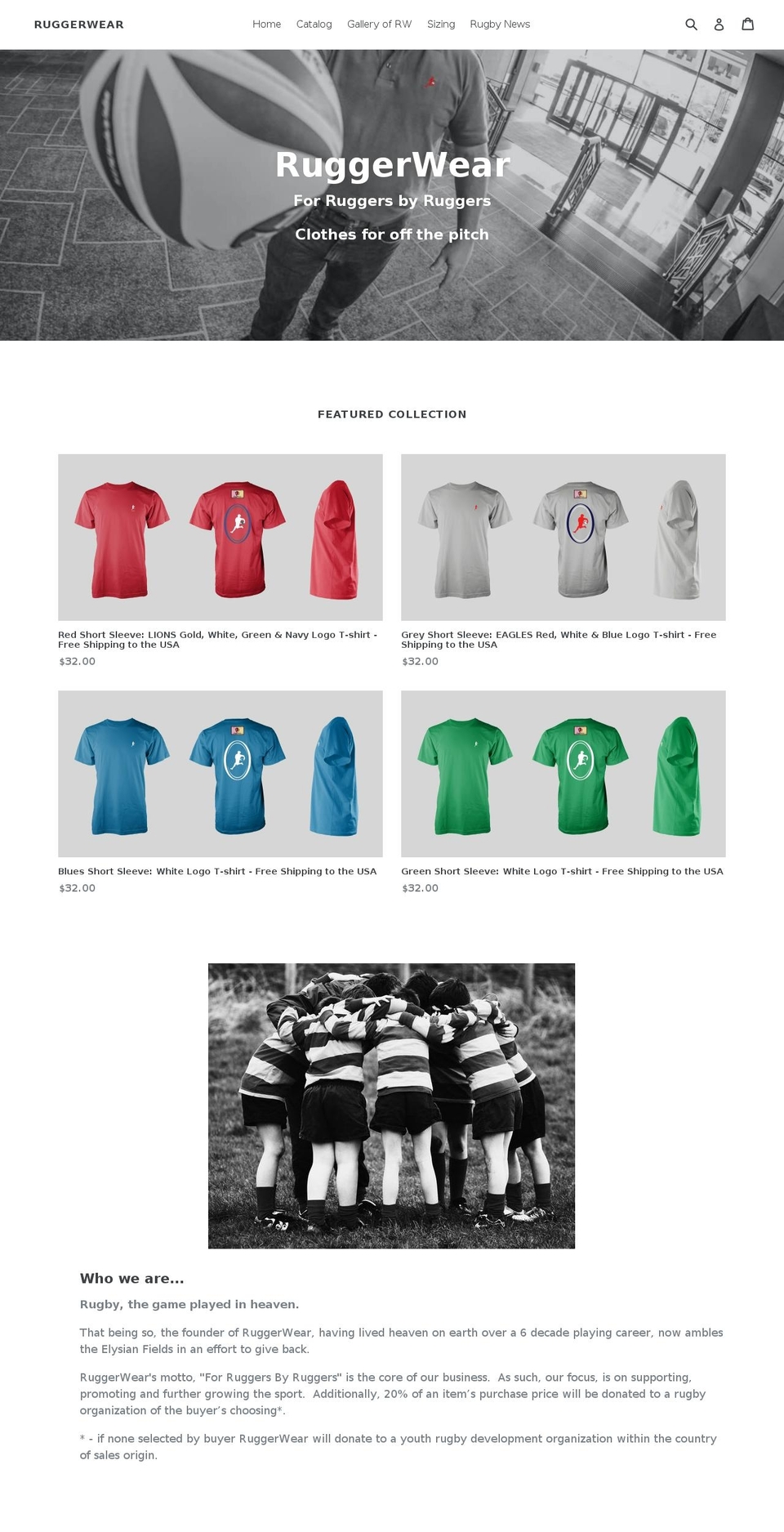 ruggerwear.net shopify website screenshot
