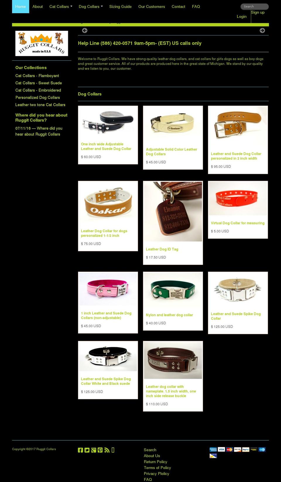 ruggitcollars.com shopify website screenshot