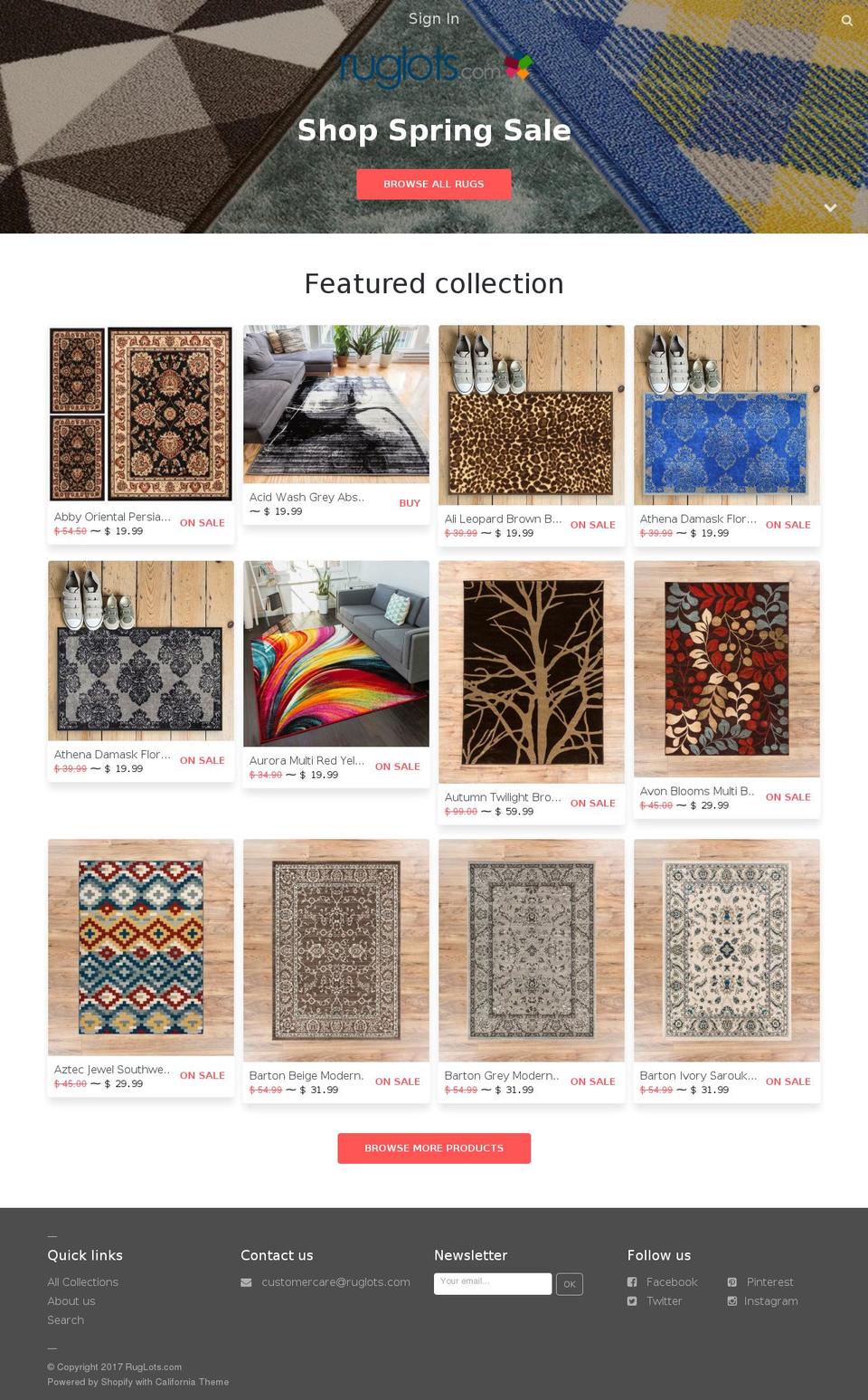 ruglots.com shopify website screenshot